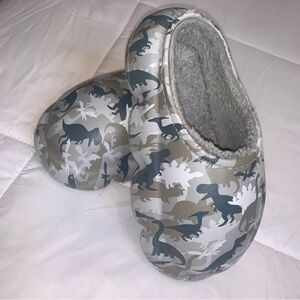 Super Cute Little Boys Faux Fur Lined Dinosaur Slippers